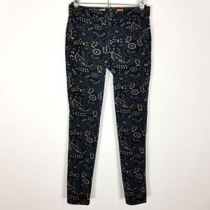 Anthropologie Pilcro  Women  Serif Navy Blue Floral Corduroy Pants Sz 27